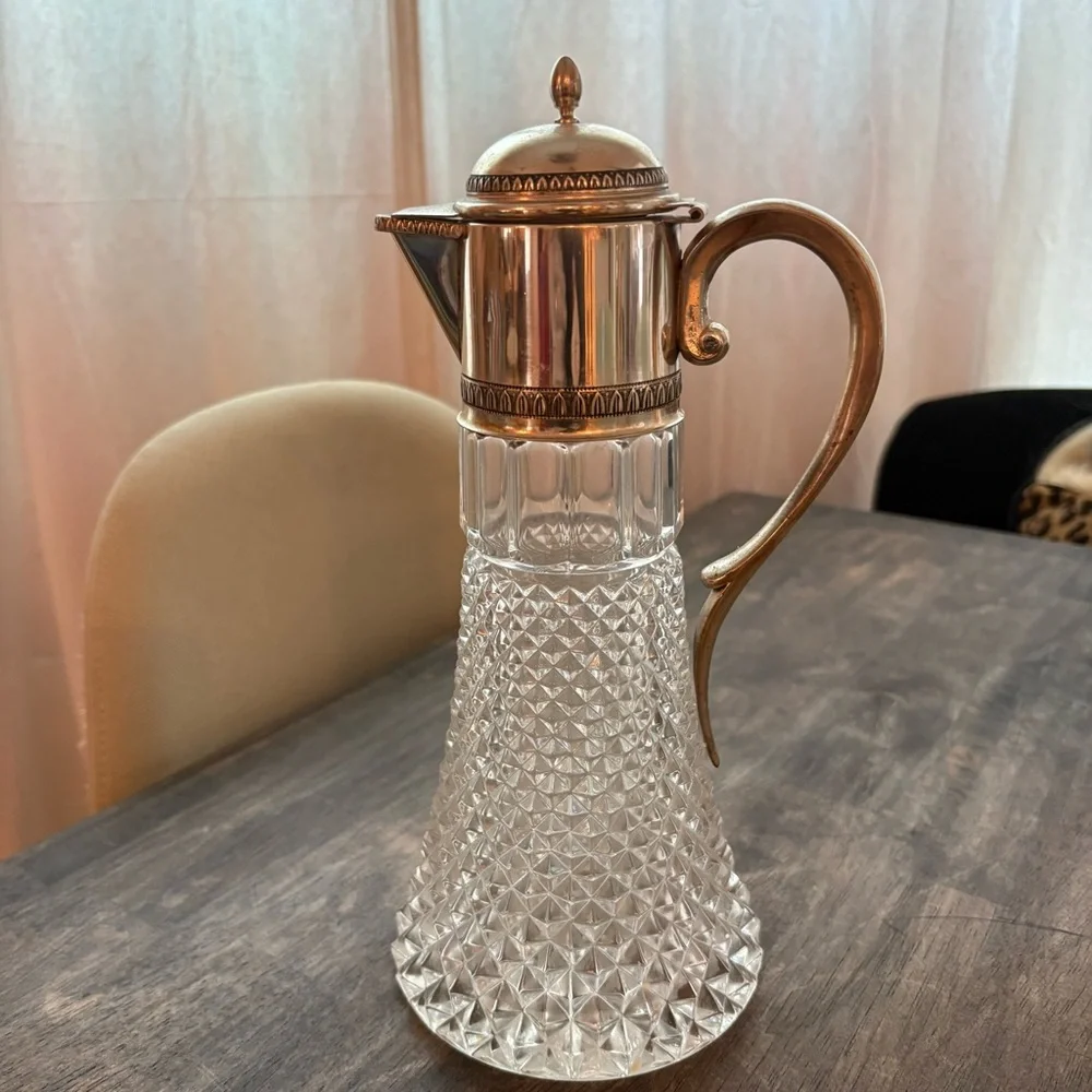 CRYSTAL Deep Cut Vintage Pitcher Claret Jug! Excellent vintage condition!